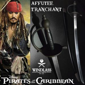 PIRATES DES CARAIBES - REPLIQUE EPEE SABRE JACK SPARROW FORGE MAIN "AFFUTEE TRANCHANT" (REPRODUCTION WINDLASS STEELCRAFTS) 