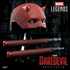 DAREDEVIL : BORN AGAIN - MASQUE & MATRAQUE OFFICIELS (MASK & BATON - HASBRO - MARVEL LEGENDS)