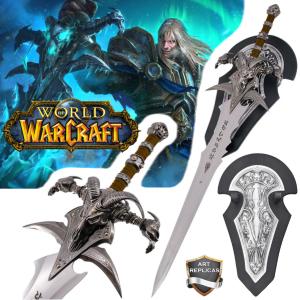 WORLD OF WARCRAFT : WRATH OF THE LICH KING - REPLIQUE EPEE FROSTMOURNE DE ARTHAS DEUILLEGIVRE AVEC SUPPORT BOIS DELUXE (REPRODUCTION ART REPLICAS)