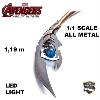 AVENGERS: AGE OF ULTRON - REPLIQUE SCEPTRE DE LOKI ECHELLE 1/1 TOUT METAL AVEC SUPPORT ECLAIRE PAR LEDS (REPRODUCTION ART REPLICAS)