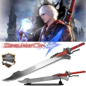 DEVIL MAY CRY 4 - REPLIQUE SABRE EPEE RED QUEEN SWORD OF NERO AVEC SUPPORT BOIS (REPRODUCTION ART REPLICAS)