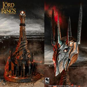 LOTR (LE SEIGNEUR DES ANNEAUX) - SAURON CASQUE OFFICIEL ECHELLE 1/1  LIMITED EDITION + SUPPORT SCULPTURE MONTAGNE BARAD-DUR (PURE ARTS - SIDESHOW)