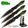 THE GREEN HORNET - COUTEAUX A LANCER KATO OFFICIELS AVEC SUPPORT DELUXE (KATO'S THROWING KNIVES - HOLLYWOOD COLLECTIBLES - MASTER CUTLERY)