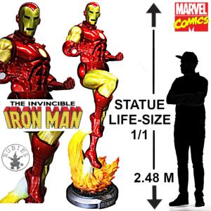 IRON MAN (THE INVINCIBLE) - STATUE LIFE SIZE ECHELLE 1:1 SUPREME EDITION LIMITEE AVEC ECLAIRAGE (TAILLE REELLE / MARVEL COMICS BY RUBIE'S)