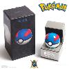 POKEMON - SUPER BALL (GREAT BALL) TOUT METAL OFFICIEL AVEC PRESENTOIR ET FONCTION ELETRONIQUE (DIE CAST - THE WAND COMPAGNY LTD.)