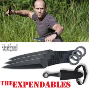 THE EXPENDABLES - JASON STATHAM SET DE 3 COUTEAUX A LANCER KUNAI OFFICIEL (UNITED CUTLERY BRANDS)