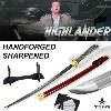 HIGHLANDER - REPLIQUE SABRE KATANA CONNOR MAC LEOD LAME FORGE MAIN AFFUTEE TRANCHANT + SUPPORT BOIS "OFFERT" + ETUI "BAG OFFERT" (REPRODUCTION ART REPLICAS / WINDLASS STEELCRAFTS)