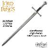 LOTR (LE SEIGNEUR DES ANNEAUX) - ANDURIL EPEE DU ROI ARAGORN ELESSAR OFFICIELLE FORGÉE PLAQUE OR 24K MUSEUM COLLECTION LIMITED EDITION + SUPPORT AVEC PLAQUAGE OR 24K + BANNIERE (UNITED CUTLERY BRANDS)