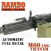 RAMBO I - MITRAILLEUSE M60 LMG VIETNAM EN METAL TOUT AUTOMATIQUE (A&K AEG AIRSOFT)