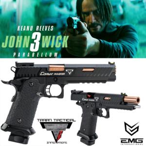 JOHN WICK 3 : PARABELLUM - PISTOLET EMG 2011 TARAN TACTICAL INNOVATIONS LICENCE OFFICIEL LIMITED EDITION (AVEC CERTIFICAT D'AUTHENTICITE)