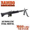 RAMBO I - MITRAILLEUSE M60 LMG VIETNAM EN METAL TOUT AUTOMATIQUE (A&K AEG AIRSOFT)