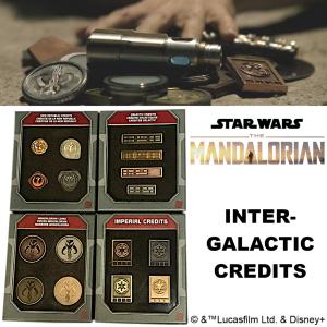  STAR WARS (SERIE) : THE MANDALORIAN - PACK 4 COFFRETS : CREDITS IMPERIAUX, INTERGALACTIQUE, NOUVELLE REPUBLIQUE & MANDALORIEN OFFICIELS TOUT METAL LIMITED EDITION (LICENCE LUCASFILM LTD. & DISNEY+)