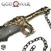 GOD OF WAR 4 - REPLIQUES 2 LAMES DU CHAOS DE KRATOS AVEC SUPPORT BOIS (BLADES OF CHAOS - REPRODUCTION ART REPLICAS)