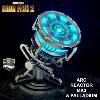 IRON MAN 2 - REPLIQUE ARC REACTOR MK3 & PALLADIUM ECHELLE 1/1 AVEC ECLAIRAGE LED + OUVERTURE INTERACTIVE + SUPPORT (REPRODUCTION ART REPLICAS)