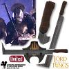 LOTR (LE SEIGNEUR DES ANNEAUX) - URUK-HAI CIMETERRE OFFICIEL FORGE ACIER CARBONNE + SUPPORT BOIS (MACHETTE - UNITED CUTLERY BRANDS)