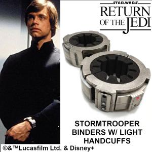  STAR WARS - STORMTROOPER MENOTTES OFFICIELLES AVEC ECLAIRAGE LEDS (LICENCE LUCASFILM™ LTD. & DISNEY - STORMTROOPER BINDERS W/ LIGHT HANDCUFFS)
