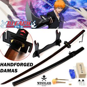 BLEACH (MANGA) - REPLIQUE SABRE KATANA LAME "DAMAS NOIR & ROUGE" FORGE MAIN LIMITED EDITION (REPRODUCTION ART REPLICAS / WINDLASS STEELCRAFTS)