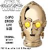 STAR WARS - DROID TÊTE C-3PO OFFICIELLE ECHELLE 1/1 AVEC ECLAIRAGE & SONS ORIGINAUX (LICENCE LUCASFILM™ LTD. & DISNEY)