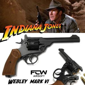 INDIANA JONES - REVOLVER WEBLEY MARK VI TOUT METAL & CROSSE BOIS VERITABLE (FCW AIRSOFT)