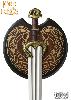 LOTR (LE SEIGNEUR DES ANNEAUX) - GUTHWINE, EPEE EOMER OFFICIELLE AVEC SUPPORT BOIS (UNITED CUTLERY BRANDS)