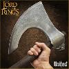 LOTR (LE SEIGNEUR DES ANNEAUX) - HACHE DE COMBAT DU ROHAN OFFICIELLE FORGÉE ACIER CARBONE + SUPPORT BOIS (WAR AXE OF ROHAN - UNITED CUTLERY BRANDS)