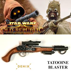 STAR WARS - REPLIQUE BLASTER MOUSQUET TATOOINE TOUT METAL ET BOIS VERITABLE (REPRODUCTION VERSION DENIX)