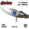 AVENGERS: AGE OF ULTRON - REPLIQUE SCEPTRE DE LOKI ECHELLE 1/1 TOUT METAL AVEC SUPPORT ECLAIRE PAR LEDS (REPRODUCTION ART REPLICAS)