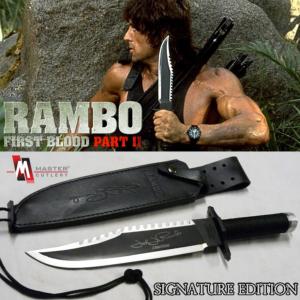  RAMBO II, LA MISSION - COUTEAU POIGNARD OFFICIEL SIGNATURE EDITION (MASTER CUTLERY - HOLLYWOOD COLLECTIBLES GROUP - EMBALLAGE ENDOMMAGÉ))