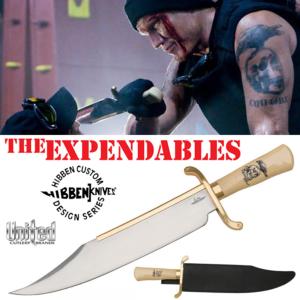 THE EXPENDABLES - POIGNARD BOWIE OFFICIEL PLAQUE OR 18K (UNITED CUTLERY)