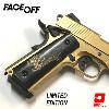 FACE/OFF (VOLTE FACE) - PISTOLET COLT 1911 RAVEN CUSTOM TOUT METAL GOLD 18K LIMITED EDITION (NUPROL AIRSOFT)