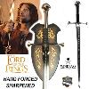 LOTR (LE SEIGNEUR DES ANNEAUX) - ANDURIL REPLIQUE NON-OFFICIELLE EPEE DU ROI ARAGORN ELESSAR LAME "AFFUTEE " FORGE MAIN AVEC SUPPORT BOIS (REPRODUCTION ART REPLICAS / WINDLASS STEELCRAFTS)