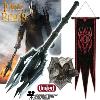 LOTR (LE SEIGNEUR DES ANNEAUX) - SAURON MASSE, BANNIERE ET ANNEAU OFFICIELS LIMITED EDITION (ECHELLE 1/1 - UNITED CUTLERY)