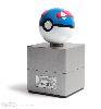 POKEMON - SUPER BALL (GREAT BALL) TOUT METAL OFFICIEL AVEC PRESENTOIR ET FONCTION ELETRONIQUE (DIE CAST - THE WAND COMPAGNY LTD.)