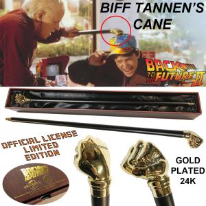 RETOUR VERS LE FUTUR 2 - CANNE BIFF TANNEN OFFICIELLE LIMITED EDITION PLAQUEE OR 24K (LICENCE UNIVERSAL PICTURES)