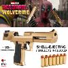 DEADPOOL 3 : DEADPOOL & WOLVERINE - PISTOLET OFFICIEL DESERT EAGLE .50AE "BRIGHT GOLD" AVEC EJECTION DE DOUILLES & AMORCES LIMITED EDITION + MALLETTE (SOUS LICENCE IMPORT JAPAN TANAKA WORKS)