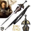 LOTR (LE SEIGNEUR DES ANNEAUX) - ANDURIL REPLIQUE NON-OFFICIELLE EPEE DU ROI ARAGORN ELESSAR AVEC SUPPORT PLAQUE DELUXE & FOURREAU SIMILICUIR DELUXE (REPRODUCTION ART REPLICAS)