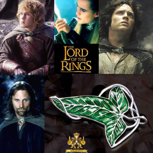 LOTR (LE SEIGNEUR DES ANNEAUX) BROCHE OFFICIELLE FEUILLE DE LA LORIEN ARGENT MASSIF 925 EME