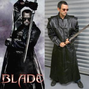 BLADE - TRENCH COAT SIMILI CUIR DOUBLE SATIN TAILLE L-XL (REPRODUCTION ART REPLICAS)
