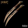 THE HOBBIT - DAGUES DE COMBAT DE TAURIEL OFFICIELLES + SUPPORT BOIS DELUXE (UNITED CUTLERY)