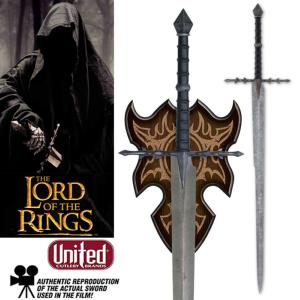 LOTR (LE SEIGNEUR DES ANNEAUX) - RINGWRAITHS, EPEE DES NAZGUL OFFICIELLE + SUPPORT BOIS (UNITED CUTLERY)