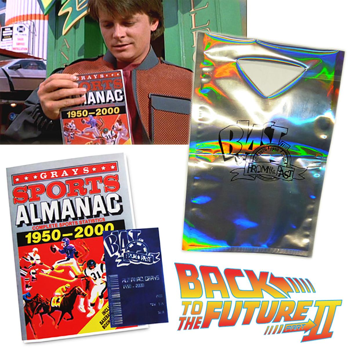 Almanach Des Sports Retour Vers Le Futur RETOUR VERS LE FUTUR 2 - PACK : GRAYS SPORTS ALMANAC 1950-2000 & BAG