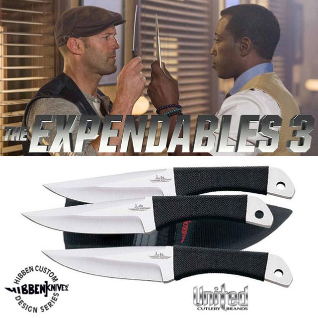 THE EXPENDABLES 3 JEUX DE 3 COUTEAUX A LANCER, THROWING KNIFE SET