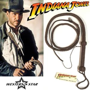 INDIANA JONES - VÉRITABLE FOUET EN CUIR TRESSÉ PROP REPLICA (WESTERN STAR USA - 6 FEET)