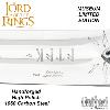 LOTR (LE SEIGNEUR DES ANNEAUX) - ANDURIL EPEE DU ROI ARAGORN ELESSAR OFFICIELLE FORGÉE PLAQUE OR 24K MUSEUM COLLECTION LIMITED EDITION + SUPPORT AVEC PLAQUAGE OR 24K + BANNIERE (UNITED CUTLERY BRANDS)