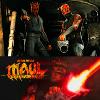STAR WARS (SERIE) : MAUL SHADOW LORD - MITRAILLEUSE ICARUS AUTOMATIQUE VULCAN M134-A2 OFFICIELLE TOUT METAL "HEAVY ROTARY BLASTER CANNON" (LONG MACHINE GUN - AIRSOFT - CLASSIC ARMY)