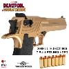 DEADPOOL 3 : DEADPOOL & WOLVERINE - PISTOLET OFFICIEL DESERT EAGLE .50AE "BRIGHT GOLD" AVEC EJECTION DE DOUILLES & AMORCES LIMITED EDITION + MALLETTE (SOUS LICENCE IMPORT JAPAN TANAKA WORKS)