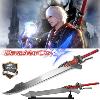 DEVIL MAY CRY 4 - REPLIQUE SABRE EPEE RED QUEEN SWORD OF NERO AVEC SUPPORT BOIS (REPRODUCTION ART REPLICAS)