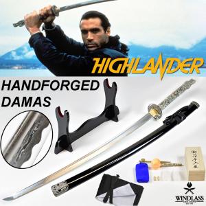 HIGHLANDER (SERIE) - REPLIQUE SABRE KATANA DUNCAN MAC LEOD LAME "DAMAS" FORGE MAIN LIMITED EDITION (REPRODUCTION ART REPLICAS / WINDLASS STEELCRAFTS)