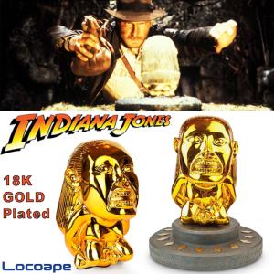 INDIANA JONES - REPLIQUE STATUE IDOLE DE FERTILITE DES CHACHAPOYAS PLAQUE OR 18K AVEC SUPPORT LIMITED EDITION (REPRODUCTION LOCOAPE PROPS - FERTILITY IDOL STATUE PREMIUM MOVIE REPLICA)