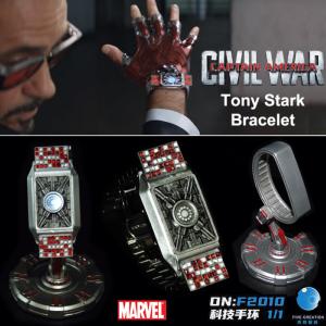 CAPTAIN AMERICA: CIVIL WAR - BRACELET TONY STARK OFFICIEL AVEC ECLAIRAGE LED ET SUPPORT (TECH REPULSOR ON:F2010 - MARVEL - FIVE CREATION)